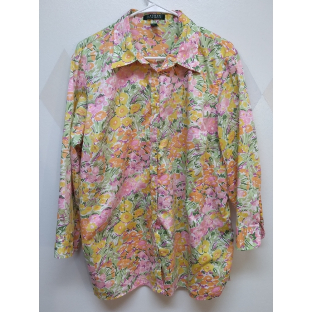 Women's Floral Top - Pink, Yellow, Green